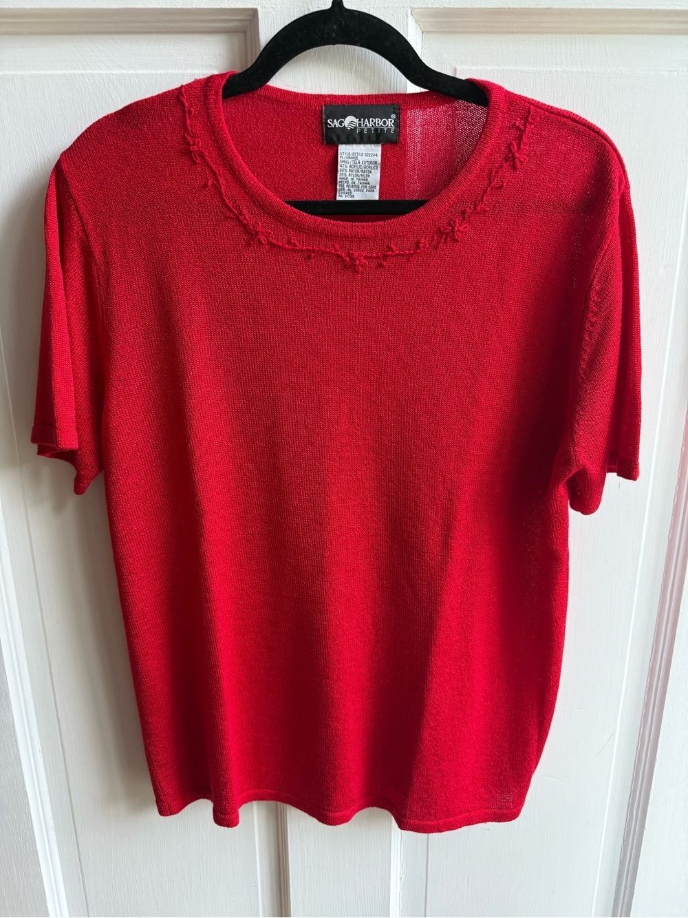 Sag Harbor Red Short-Sleeve Knit Top